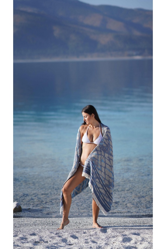 CHAPUTS Tella Navy Blue Peshtemal