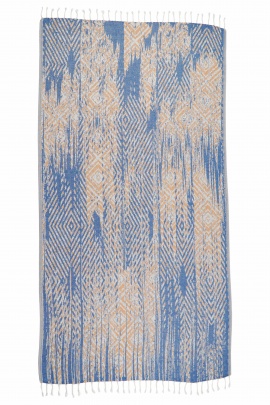 CHAPUTS Tonna Navy Blue & Caramel Peshtemal CHAPUTS Tonna Navy Blue & Caramel Peshtemal