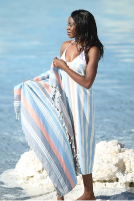 Trivia Blue & Navy Blue  Peshtemal