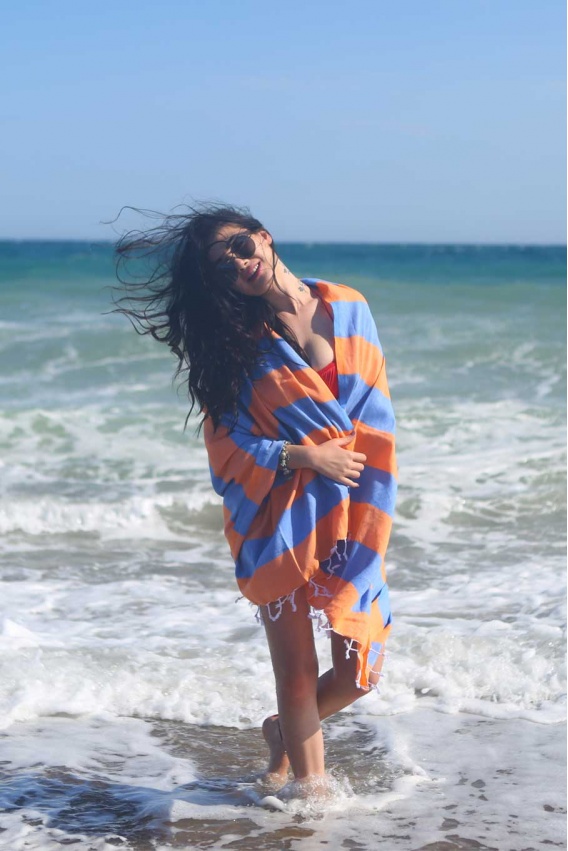 CHAPUTS Clotho Orange & Blue Peshtemal