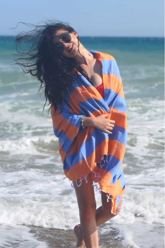 Clotho Orange & Blue Peshtemal