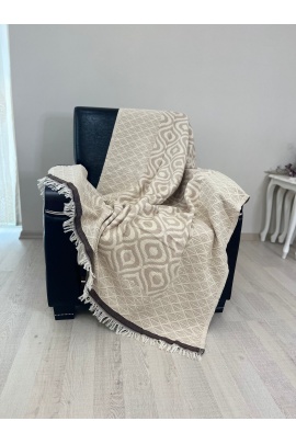 CHAPUTS Drop Throw - Beige & Brown