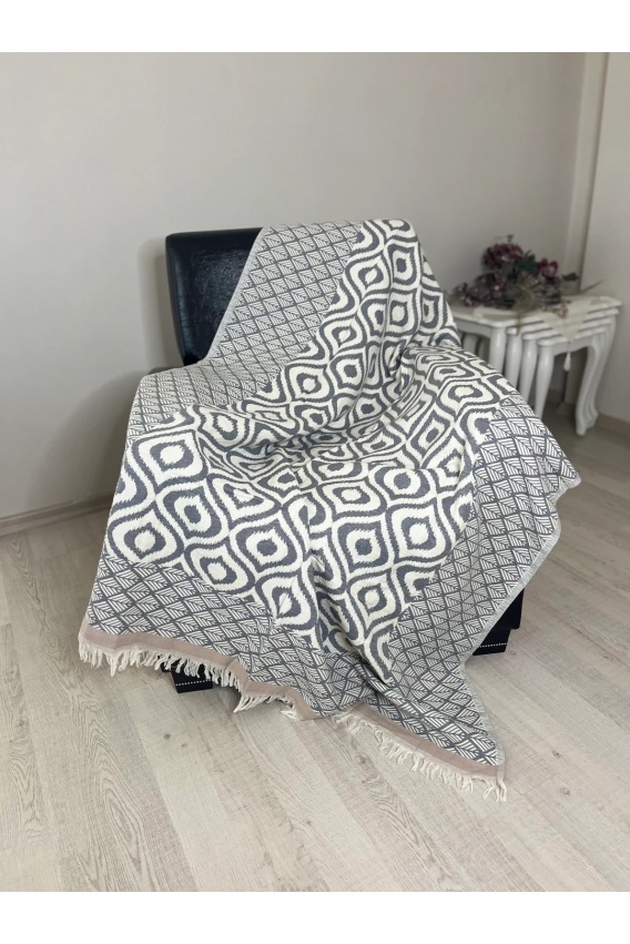 CHAPUTS Drop Throw - Grey & Light Brown