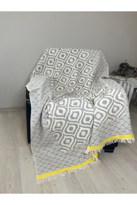 CHAPUTS Drop Throw - Grey & Yellow