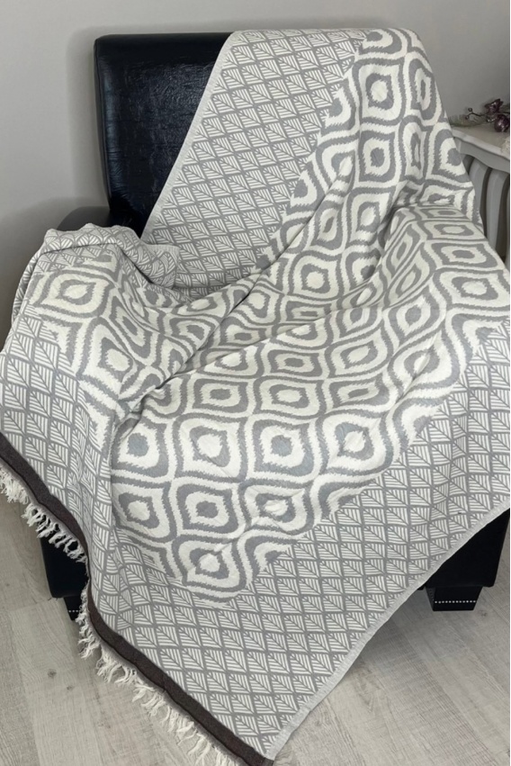 Drop Grey & Brown Throw