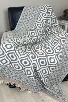 Drop Grey & Light Brown Throw