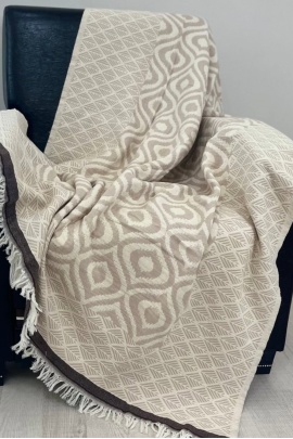 Drop Beige & Brown Throw