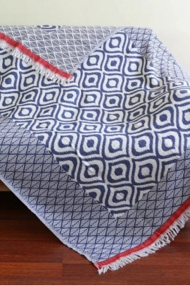 Drop Blue & Red Throw