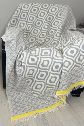 Drop Grey & Yellow Throw