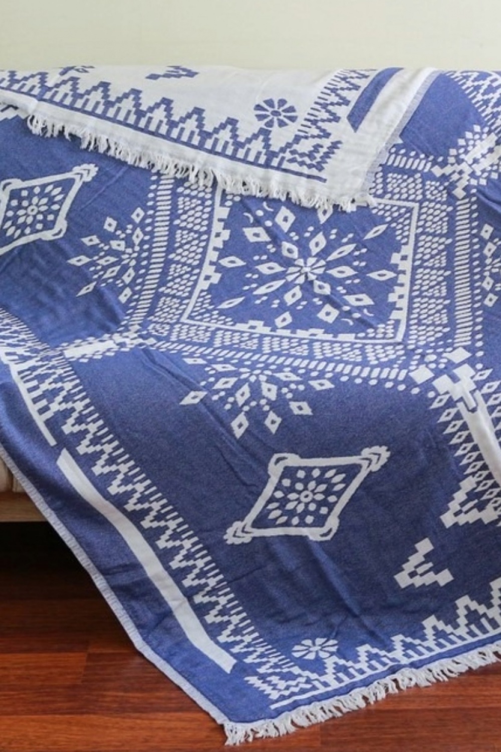 Ethio Navy Blue Throw