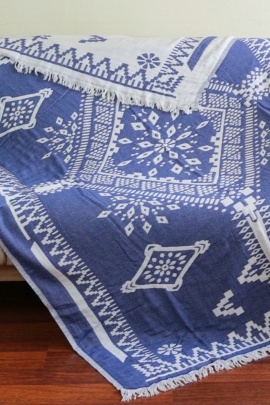Ethio Navy Blue Throw