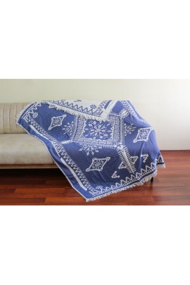 CHAPUTS Ethio Throw - Navy Blue