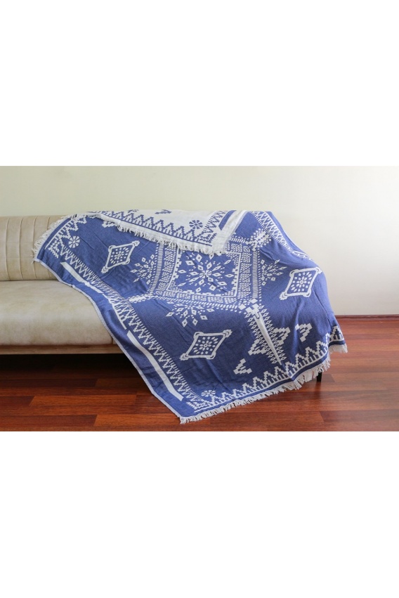 CHAPUTS Ethio Throw - Navy Blue