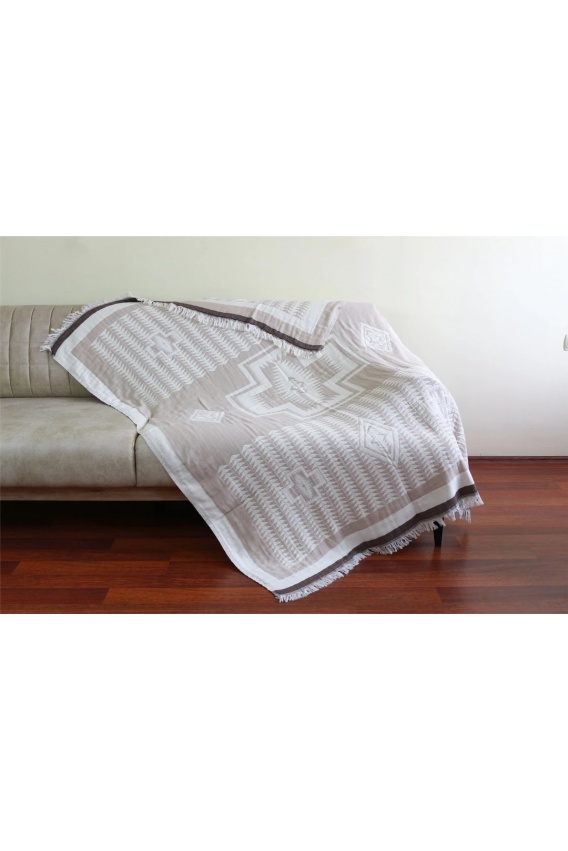 CHAPUTS Geo Throw - Beige & Brown