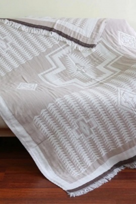 Geo Beige & Brown Throw  