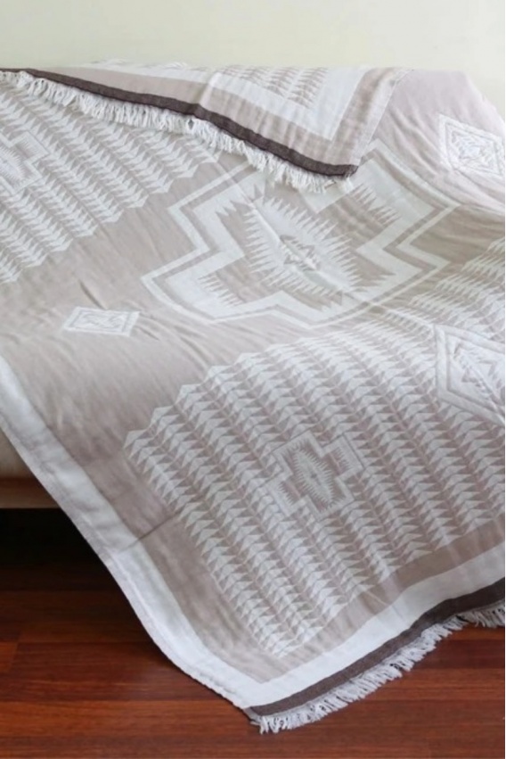 Geo Beige & Brown Throw  