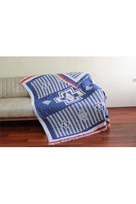CHAPUTS Geo Throw - Navy Blue & Red CHAPUTS Geo Throw - Navy Blue & Red