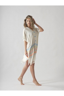 ATELIER CHAPUTS Blue Buttoned Dress