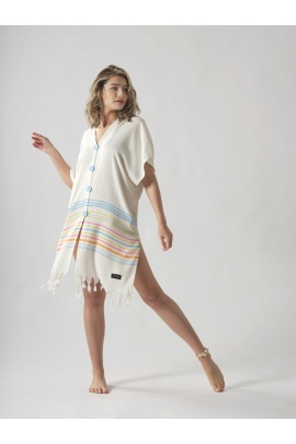 ATELIER CHAPUTS Blue Buttoned Dress