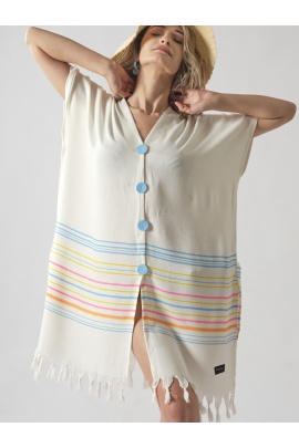 ATELIER CHAPUTS Blue Buttoned Dress