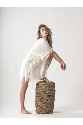 ATELIER CHAPUTS Side Tassels White Dress