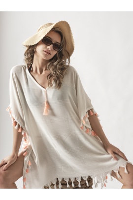 ATELIER CHAPUTS Side Tassels White Dress