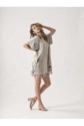 ATELIER CHAPUTS Tie Dye Black Dress