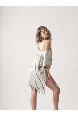 ATELIER CHAPUTS Tie Dye Black Dress