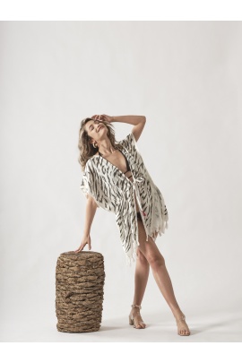 ATELIER CHAPUTS Zebra White Dress