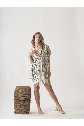ATELIER CHAPUTS Zebra White Dress