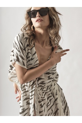 ATELIER CHAPUTS Zebra White Dress