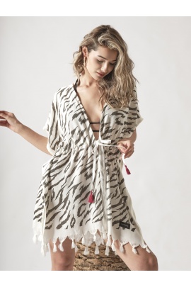 ATELIER CHAPUTS Zebra White Dress