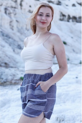 ATELIER CHAPUTS Didyma Black Beach Shorts