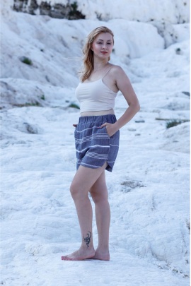 ATELIER CHAPUTS Didyma Black Beach Shorts