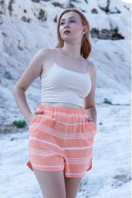ATELIER CHAPUTS Didyma Salmon Beach Shorts