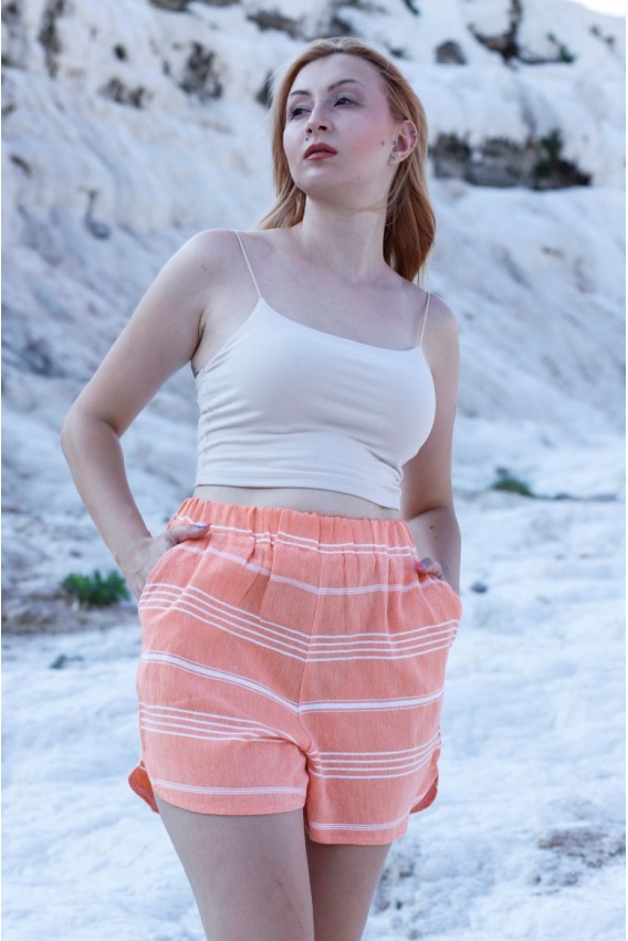 ATELIER CHAPUTS Didyma Salmon Beach Shorts